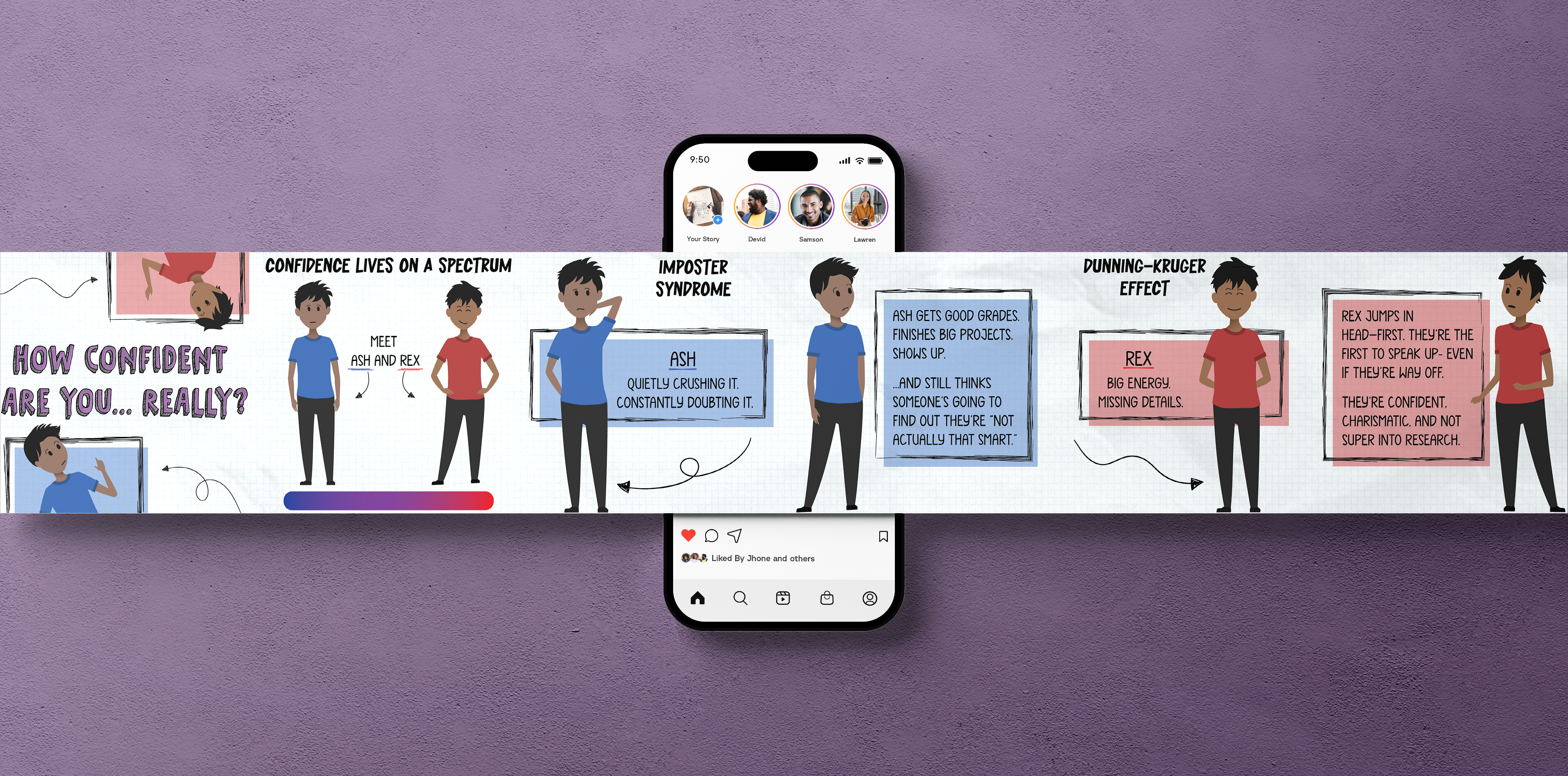 instagram carousel mockup including phone.