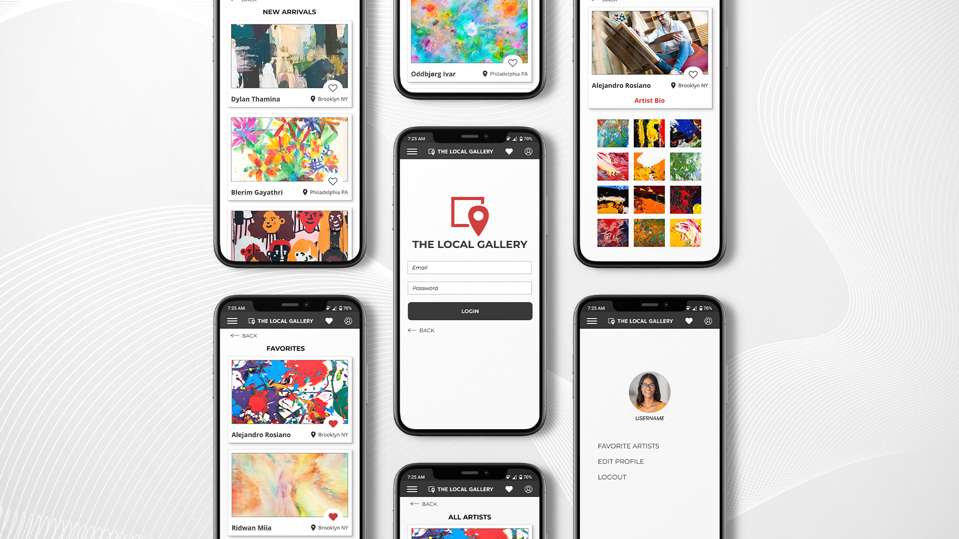 final product screen mockups