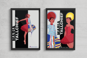 illustrations of maria tallchief displaued as posters