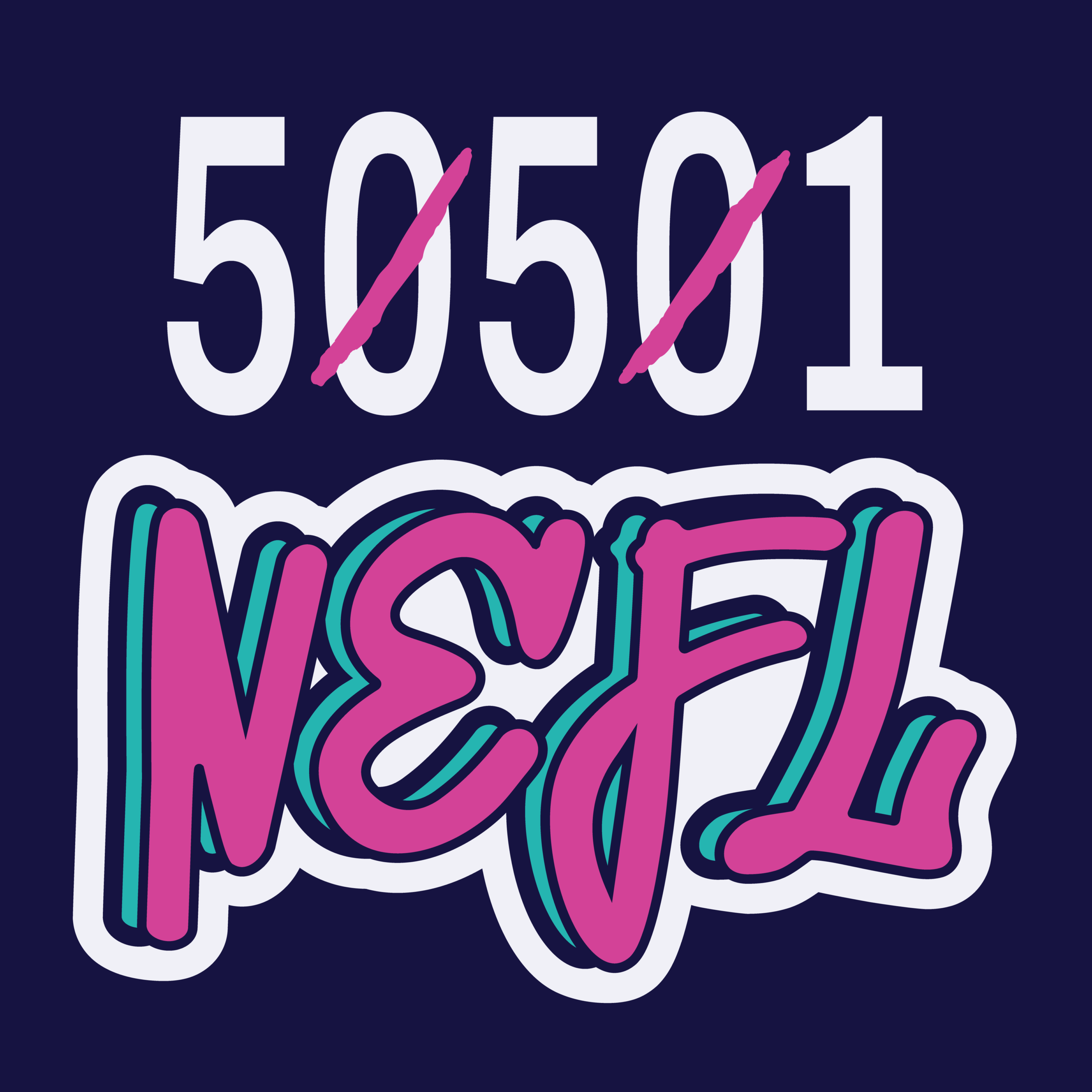 simple logo, light, pink letters